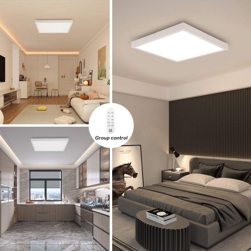 Immax NEO 07277L - Стельовий LED світильник для ванної з регулюванням яскравості NEO LITE FRAME LED/50W/230V IP44 Wi-Fi Tuya + пульт дистанційного керування білий