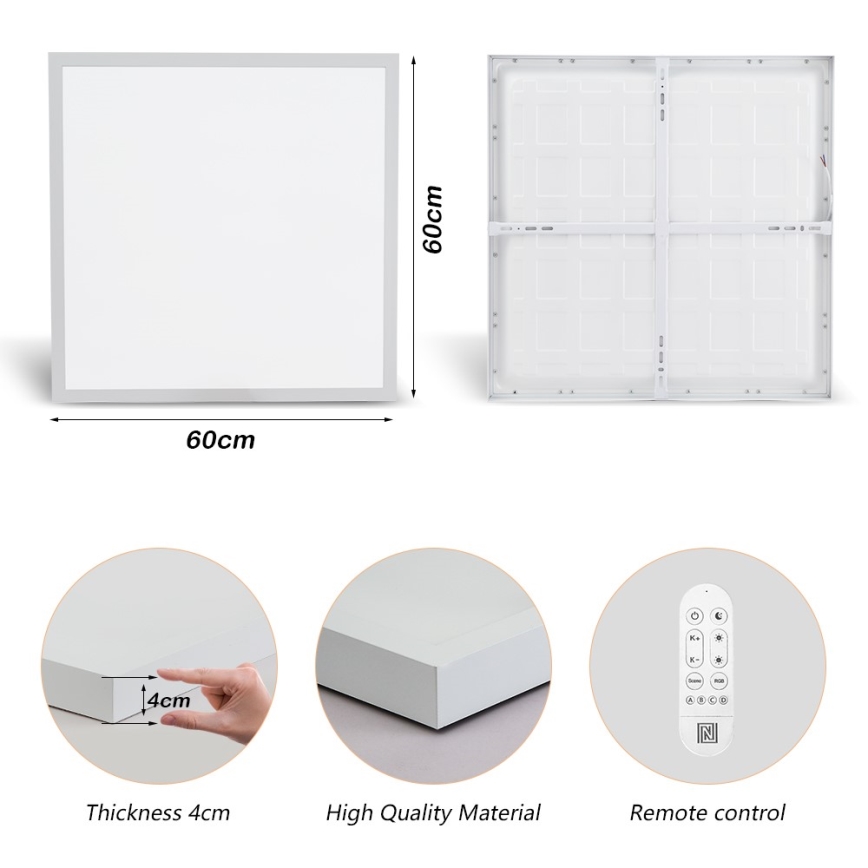 Immax NEO 07277L - Стельовий LED світильник для ванної з регулюванням яскравості NEO LITE FRAME LED/50W/230V IP44 Wi-Fi Tuya + пульт дистанційного керування білий