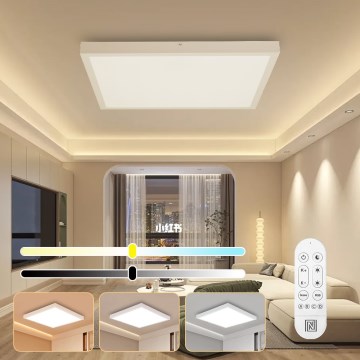 Immax NEO 07277L - Светодиодный потолочный светильник для ванной комнаты с регулированием яркости NEO LITE FRAME LED/50W/230V IP44 Wi-Fi Tuya + дистанционное управление белый