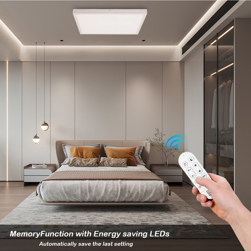 Immax NEO 07277L - Светодиодный потолочный светильник для ванной комнаты с регулированием яркости NEO LITE FRAME LED/50W/230V IP44 Wi-Fi Tuya + дистанционное управление белый