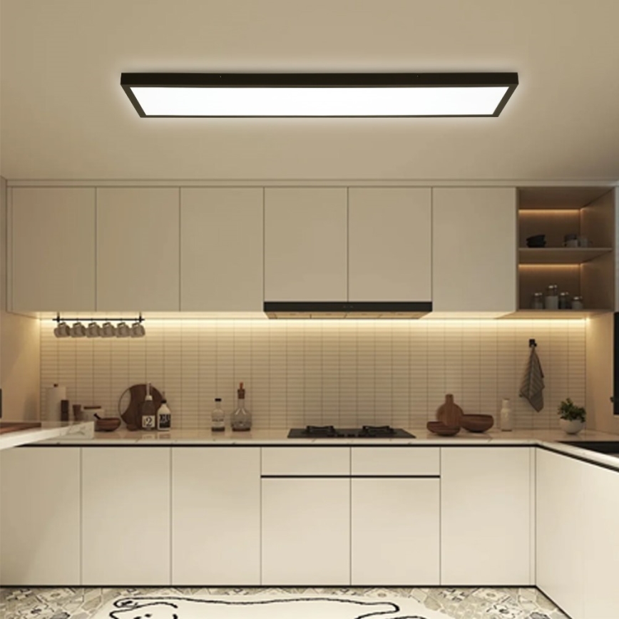 Immax NEO 07278L - Стельовий LED світильник для ванної з регулюванням яскравості NEO LITE FRAME LED/50W/230V IP44 Wi-Fi Tuya + пульт дистанційного керування чорний