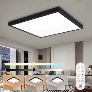 Immax NEO 07279L - Светодиодный потолочный светильник для ванной комнаты с регулированием яркости NEO LITE FRAME LED/50W/230V IP44 Wi-Fi Tuya + дистанционное управление черный