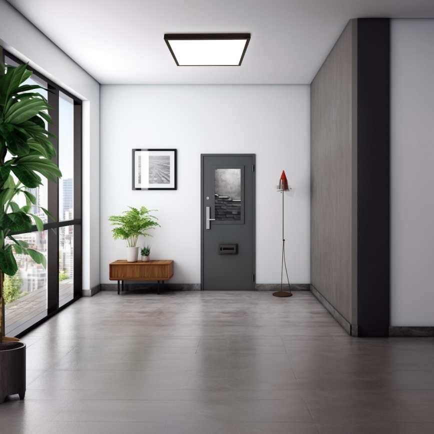 Immax NEO 07279L - Светодиодный потолочный светильник для ванной комнаты с регулированием яркости NEO LITE FRAME LED/50W/230V IP44 Wi-Fi Tuya + дистанционное управление черный