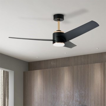 Immax NEO 07280L - Светодиодный потолочный вентилятор BEAUTY LED/18W/230V Wi-Fi Tuya черный диаметр 132 см + дистанционное управление