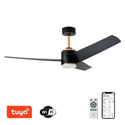 Immax NEO 07280L - Светодиодный потолочный вентилятор с регулированием яркости BEAUTY LED/18W/230V Wi-Fi Tuya черный + дистанционное управление