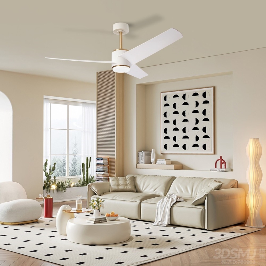 Immax NEO 07281L - LED+CCT Диммируемый потолочный вентилятор BEAUTY LED/18 Вт/230 В 3000/4000/6000 К Wi-Fi Tuya диаметр 132 см + пульт дистанционного управления