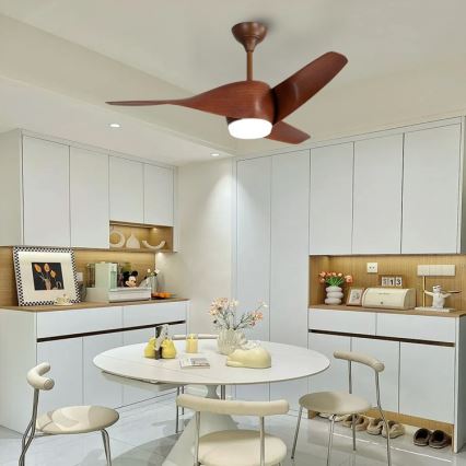 Immax NEO 07286L - LED стельовий вентилятор WAVE LED/18 Вт/230 В Wi-Fi Tuya коричневий, діаметр 132 см + пульт дистанційного керування