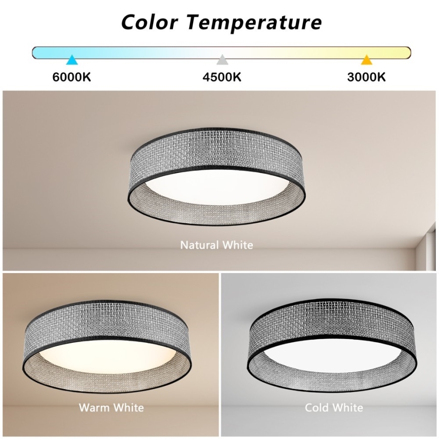 Immax NEO 07287L - Диммируемый потолочный светильник LED+CCT LONA LED/36W/230V 3000-6000K Wi-Fi Tuya диаметр 45,5 см + пульт дистанционного управления