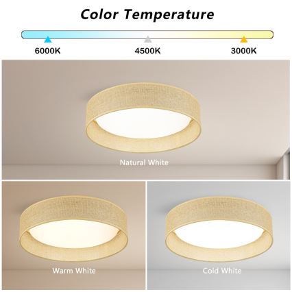 Immax NEO 07289L - LED+CCT диммируемый потолочный светильник LONA LED/36W/230V 3000-6000K Wi-Fi Tuya diаметр 45,5 см + пульт дистанционного управления
