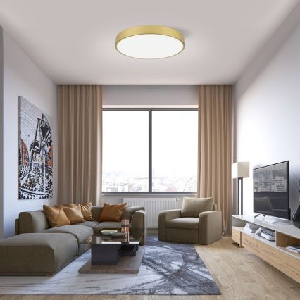 Immax NEO 07293L - Диммируемый потолочный светильник NEO LITE SEMPLICI LED/60 Вт/230 В 3000–6000 К Ø 60 см Wi-Fi Tuya золотой + пульт дистанционного управления