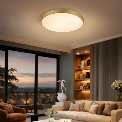 Immax NEO 07293L - LED стельний світильник з регулюванням яскравості NEO LITE SEMPLICI LED/60W/230V 3000-6000K діаметр 60 см Wi-Fi Tuya золотий + пульт дистанційного керування