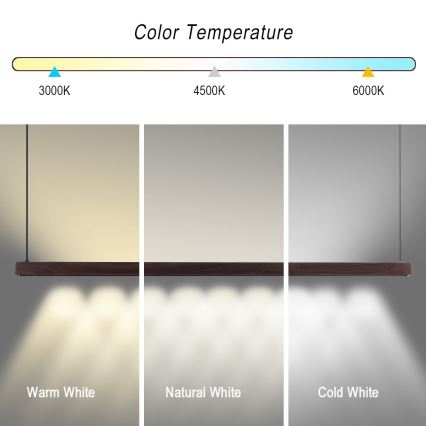 Immax NEO 07300L - LED люстра з можливістю затемнення на тросі MADEIRA LED/26W/230V Wi‑Fi Tuya 122 см горіх + пульт дистанційного керування