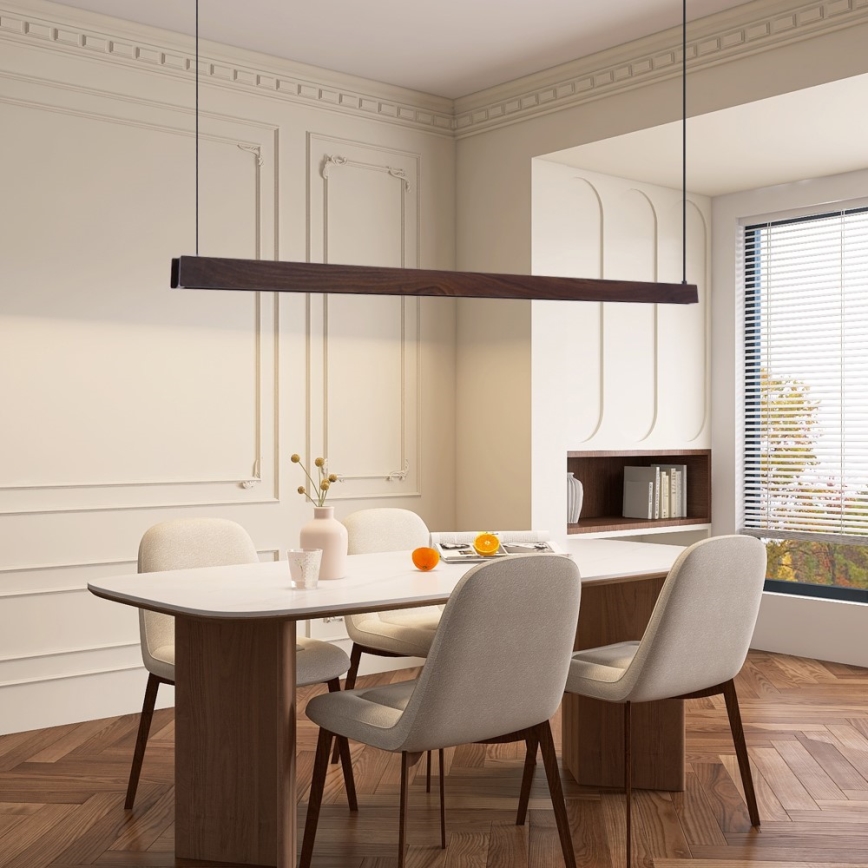 Immax NEO 07301L - LED люстра з регульованою яскравістю на тросі MADEIRA LED/33Вт/230В Wi‑Fi Tuya 152 см горіх + пульт дистанційного керування