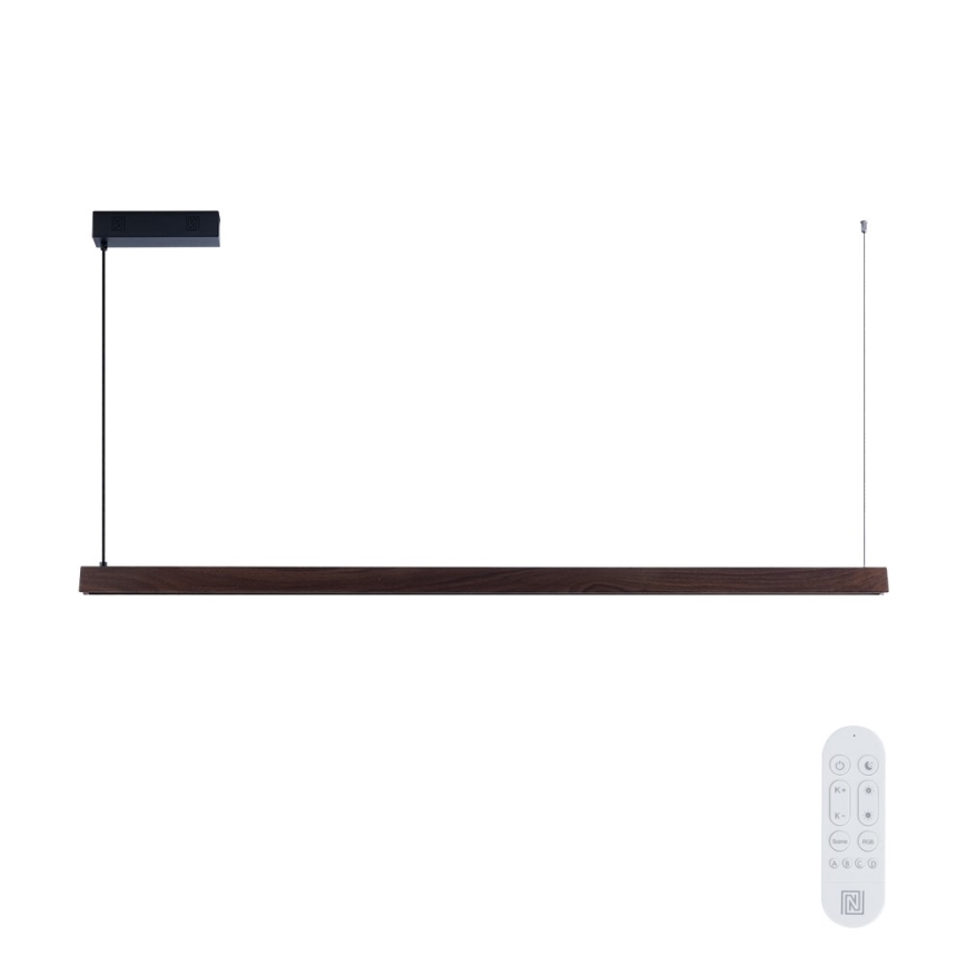Immax NEO 07301L - LED люстра з регульованою яскравістю на тросі MADEIRA LED/33Вт/230В Wi‑Fi Tuya 152 см горіх + пульт дистанційного керування