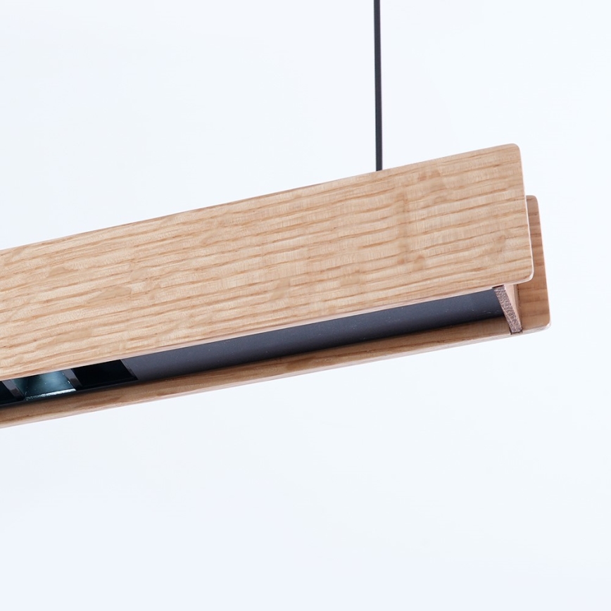 Immax NEO 07304L – затемнювана LED-люстра на тросі MADEIRA LED/33 Вт/230 В Wi‑Fi Tuya 152 см, дуб + пульт дистанційного керування