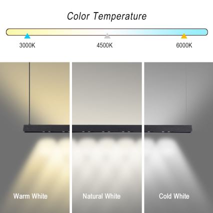Immax NEO 07306L - LED регульована підвісна люстра MADEIRA на тросі LED/26W/230V з Wi-Fi Tuya, 122 см, чорна + пульт дистанційного керування