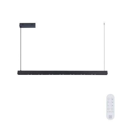 Immax NEO 07306L - LED регульована підвісна люстра MADEIRA на тросі LED/26W/230V з Wi-Fi Tuya, 122 см, чорна + пульт дистанційного керування