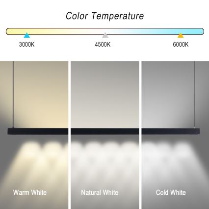 Immax NEO 07307L - LED регульована люстра на тросі MADEIRA LED/33W/230V Wi-Fi Tuya 152 cm чорна + пульт дистанційного керування