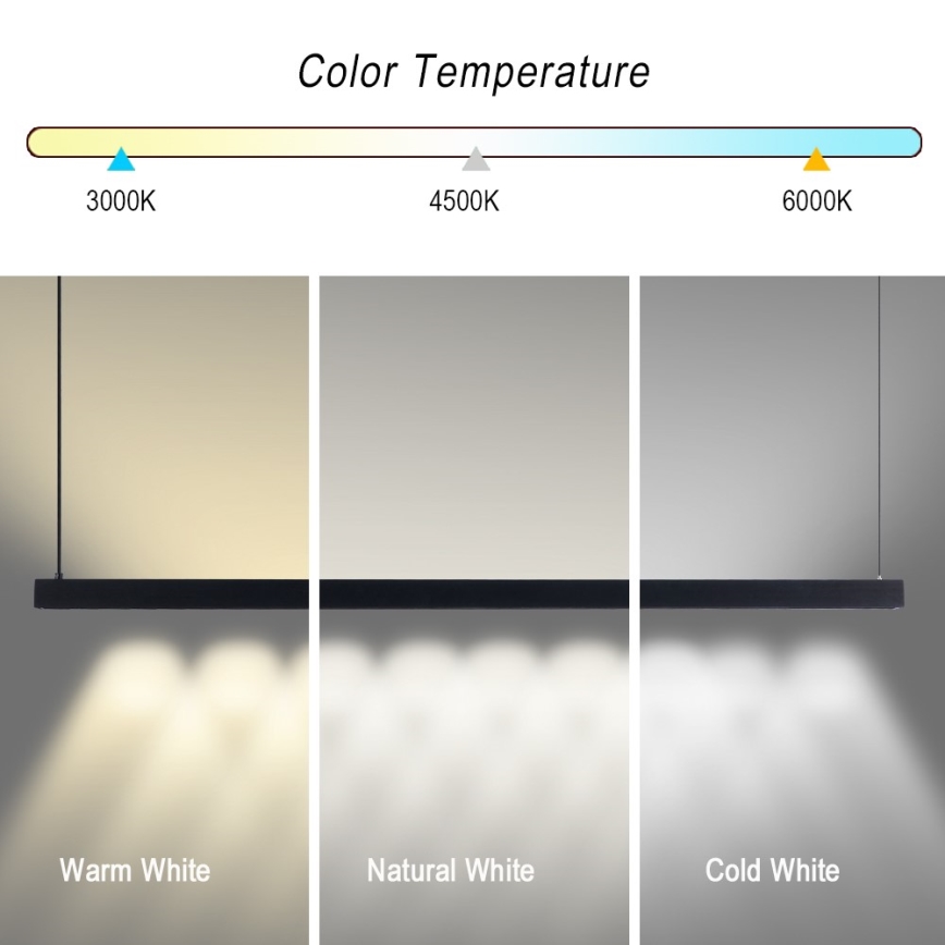 Immax NEO 07307L - LED регульована люстра на тросі MADEIRA LED/33W/230V Wi-Fi Tuya 152 cm чорна + пульт дистанційного керування