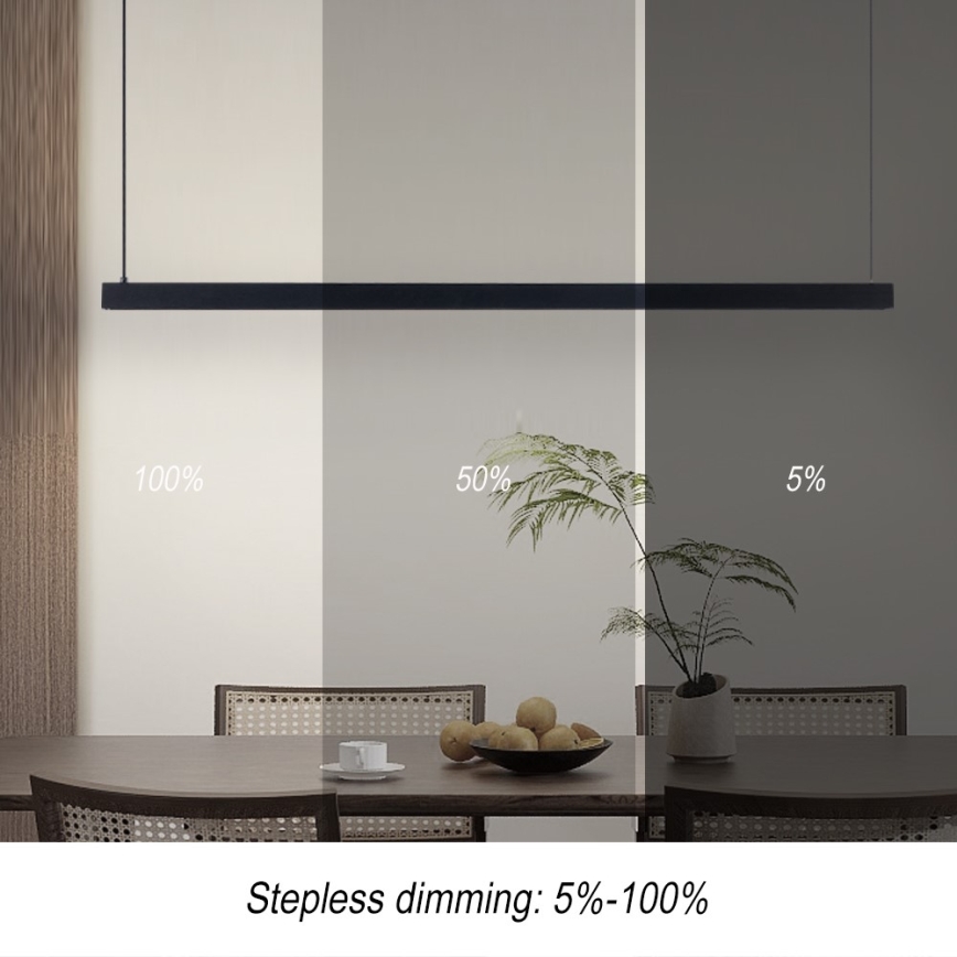 Immax NEO 07307L - LED регульована люстра на тросі MADEIRA LED/33W/230V Wi-Fi Tuya 152 cm чорна + пульт дистанційного керування