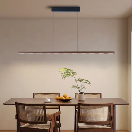 Immax NEO 07309L - затемнювана LED-люстра на тросі з датчиком MADEIRA LED/37W/230V 157 см горіх