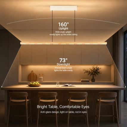 Immax NEO 07310L - LED люстра з регулюванням яскравості на тросі зі сенсором MADEIRA LED/37 Вт/230 В 157 см ясень