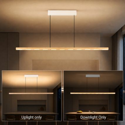 Immax NEO 07310L - LED люстра з регулюванням яскравості на тросі зі сенсором MADEIRA LED/37 Вт/230 В 157 см ясень