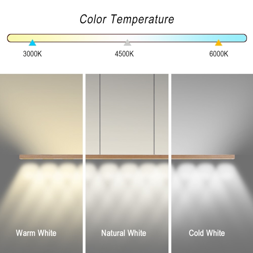 Immax NEO 07310L - LED диммируемая люстра на тросе с датчиком MADEIRA LED/37W/230V 157 cm ясень