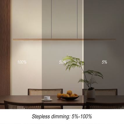 Immax NEO 07310L - LED диммируемая люстра на тросе с датчиком MADEIRA LED/37W/230V 157 cm ясень
