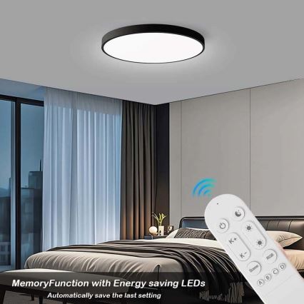 Immax NEO 07314L - LED диммируемый потолочный светильник SEMPLICI LED/128W/230V диам. 100 см Wi-Fi Tuya черный + пульт дистанционного управления