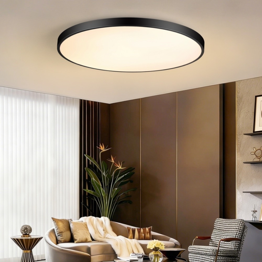 Immax NEO 07314L - LED диммируемый потолочный светильник SEMPLICI LED/128W/230V диам. 100 см Wi-Fi Tuya черный + пульт дистанционного управления