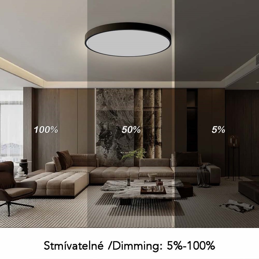 Immax NEO 07314L - LED диммируемый потолочный светильник SEMPLICI LED/128W/230V диам. 100 см Wi-Fi Tuya черный + пульт дистанционного управления