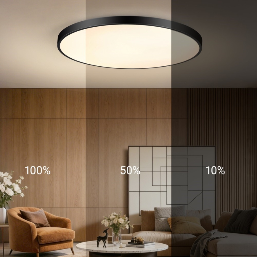 Immax NEO 07314L - LED з можливістю регулювання яскравості стельовий світильник SEMPLICI LED/128W/230V діам. 100 см Wi-Fi Tuya чорний + пульт дистанційного керування
