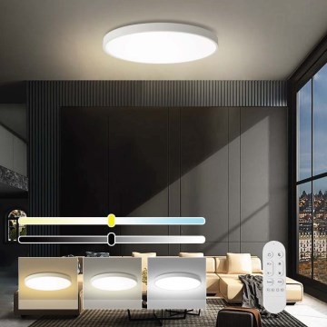 Immax NEO 07315L - Диммируемый потолочный светильник SEMPLICI LED/96 Вт/230 В, диаметр 80 см, Wi‑Fi Tuya белый + пульт дистанционного управления