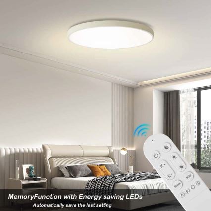 Immax NEO 07315L - Диммируемый потолочный светильник SEMPLICI LED/96 Вт/230 В, диаметр 80 см, Wi‑Fi Tuya белый + пульт дистанционного управления