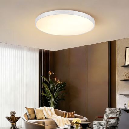 Immax NEO 07315L - LED стельовий світильник SEMPLICI з регульованою яскравістю, LED/96 Вт/230 В, діаметр 80 см, Wi‑Fi Tuya, білий + пульт дистанційного керування