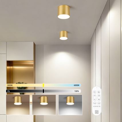 Immax NEO 07317L - LED стельовий світильник RONDATE з регульованою яскравістю LED/18W/230V, діаметр 11,5 см, Wi-Fi Tuya, золотистий