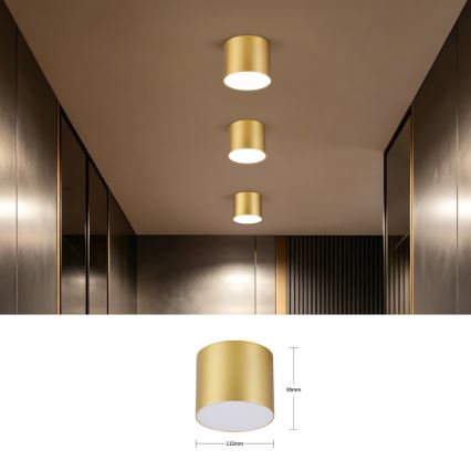 Immax NEO 07317L - LED стельовий світильник RONDATE з регульованою яскравістю LED/18W/230V, діаметр 11,5 см, Wi-Fi Tuya, золотистий