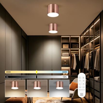 Immax NEO 07320L - RONDATE LED димований стельовий світильник, 32 Вт, 230 В, діаметр 16,5 см, Wi‑Fi Tuya, рожеве золото