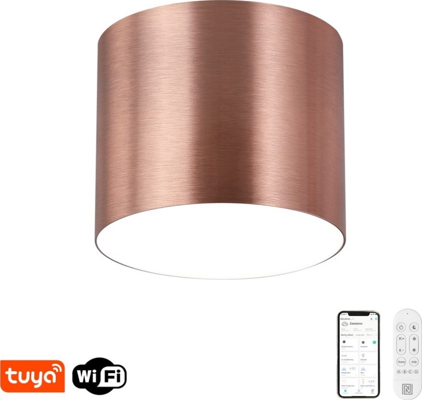 Immax NEO 07320L - RONDATE LED димований стельовий світильник, 32 Вт, 230 В, діаметр 16,5 см, Wi‑Fi Tuya, рожеве золото