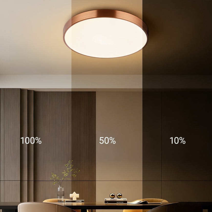 Immax NEO 07321L - диммируемый потолочный светильник NEO LITE SEMPLICI LED/36 Вт/230 В, диаметр 40 см, Tuya, розовое золото + пульт дистанционного управления