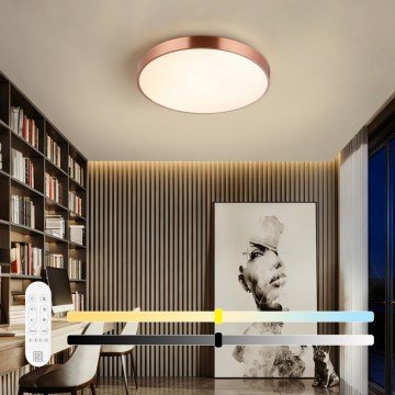 Immax NEO 07321L - LED стельовий світильник з регулюванням яскравості NEO LITE SEMPLICI LED/36W/230V, діаметр 40 см, мідний + пульт дистанційного керування