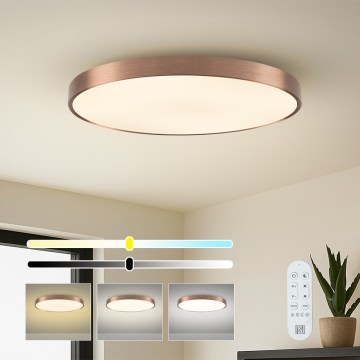 Immax NEO 07323L - димований LED стельовий світильник SEMPLICI LED/96W/230V Ø 80 см Wi-Fi Tuya рожеве золото + пульт дистанційного керування