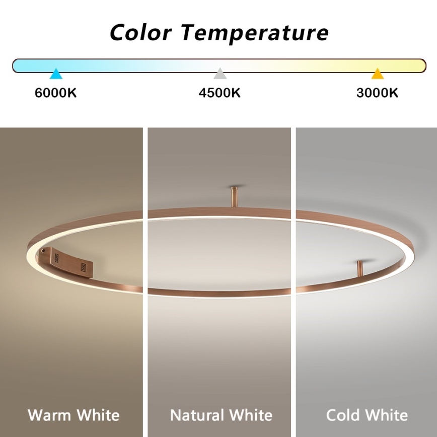 Immax NEO 07325-120C - LED диммируемый потолочный светильник FINO LED/72 Вт/230 В/120 см Tuya розовое золото + дистанционное управление