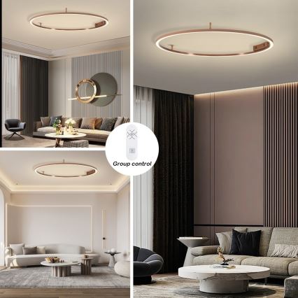 Immax NEO 07325-120C - LED диммируемый потолочный светильник FINO LED/72 Вт/230 В/120 см Tuya розовое золото + дистанционное управление