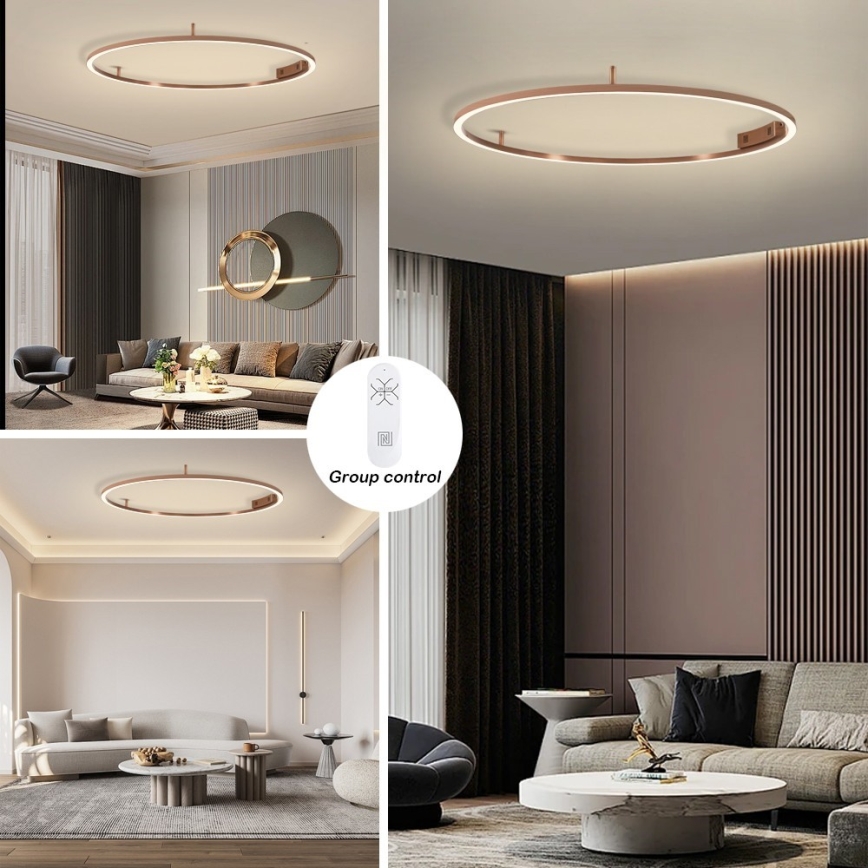 Immax NEO 07325-120C - LED диммируемый потолочный светильник FINO LED/72 Вт/230 В/120 см Tuya розовое золото + дистанционное управление