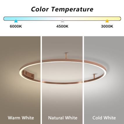 Immax NEO 07326-80C - димований LED стельовий світильник FINO LED/55W/230V 80 см Tuya рожеве золото + пульт дистанційного керування