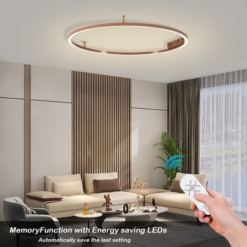 Immax NEO 07326-80C - димований LED стельовий світильник FINO LED/55W/230V 80 см Tuya рожеве золото + пульт дистанційного керування