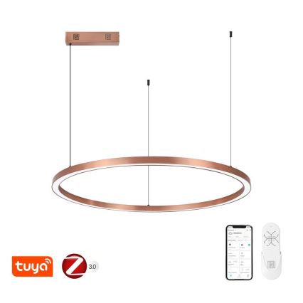 Immax NEO 07327L - Димована підвісна люстра на тросі FINO LED/55W/230V 80 cm Tuya рожеве золото + дистанційне керування