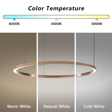 Immax NEO 07327L - Димована підвісна люстра на тросі FINO LED/55W/230V 80 cm Tuya рожеве золото + дистанційне керування